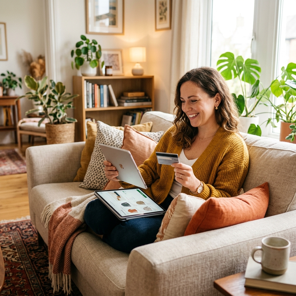 Woman ordering nartiel8k subscription online